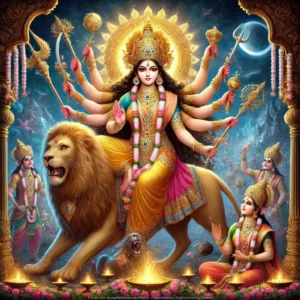 Why is Durga worshipped during Navaratri?