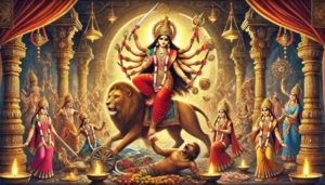 Why is Durga worshipped during Navaratri?
