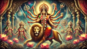 Why is Durga worshipped during Navaratri?