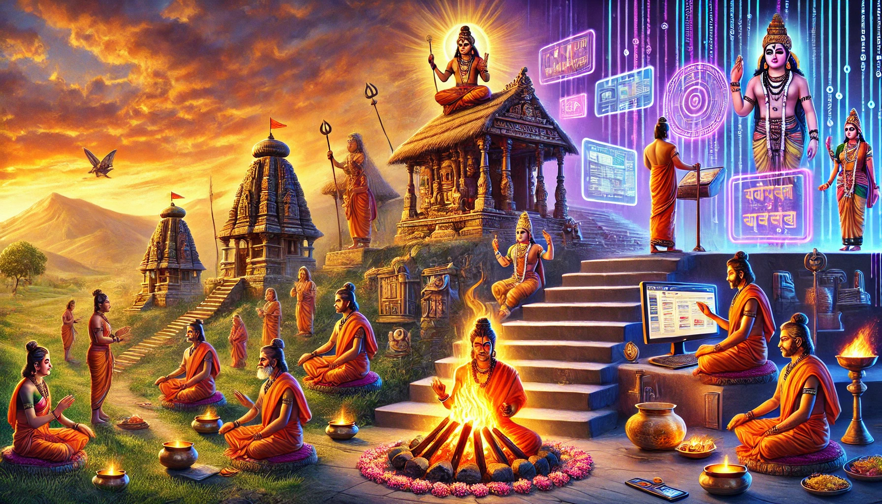 integration of technology in Hindu rituals